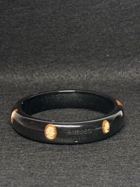 Amedeo Black Cameo Bangle Bracelet